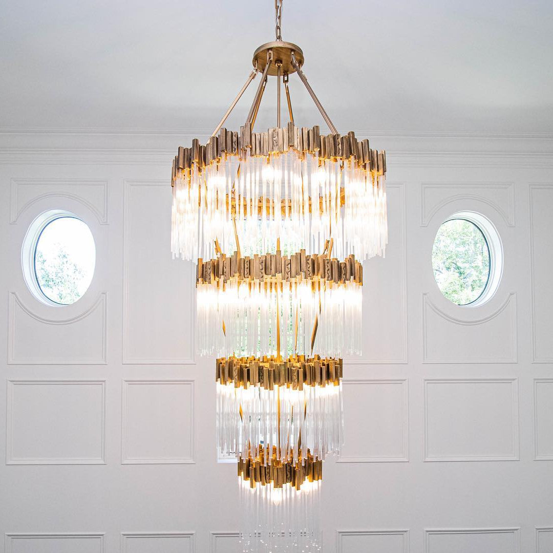 Large Elegant Multi-layers Glam Glass Chandelier for High-ceiling Staircase/Entryway/Living/meeting Room-Chandeliers, Dining Room-Blushlighting-Blushlighting