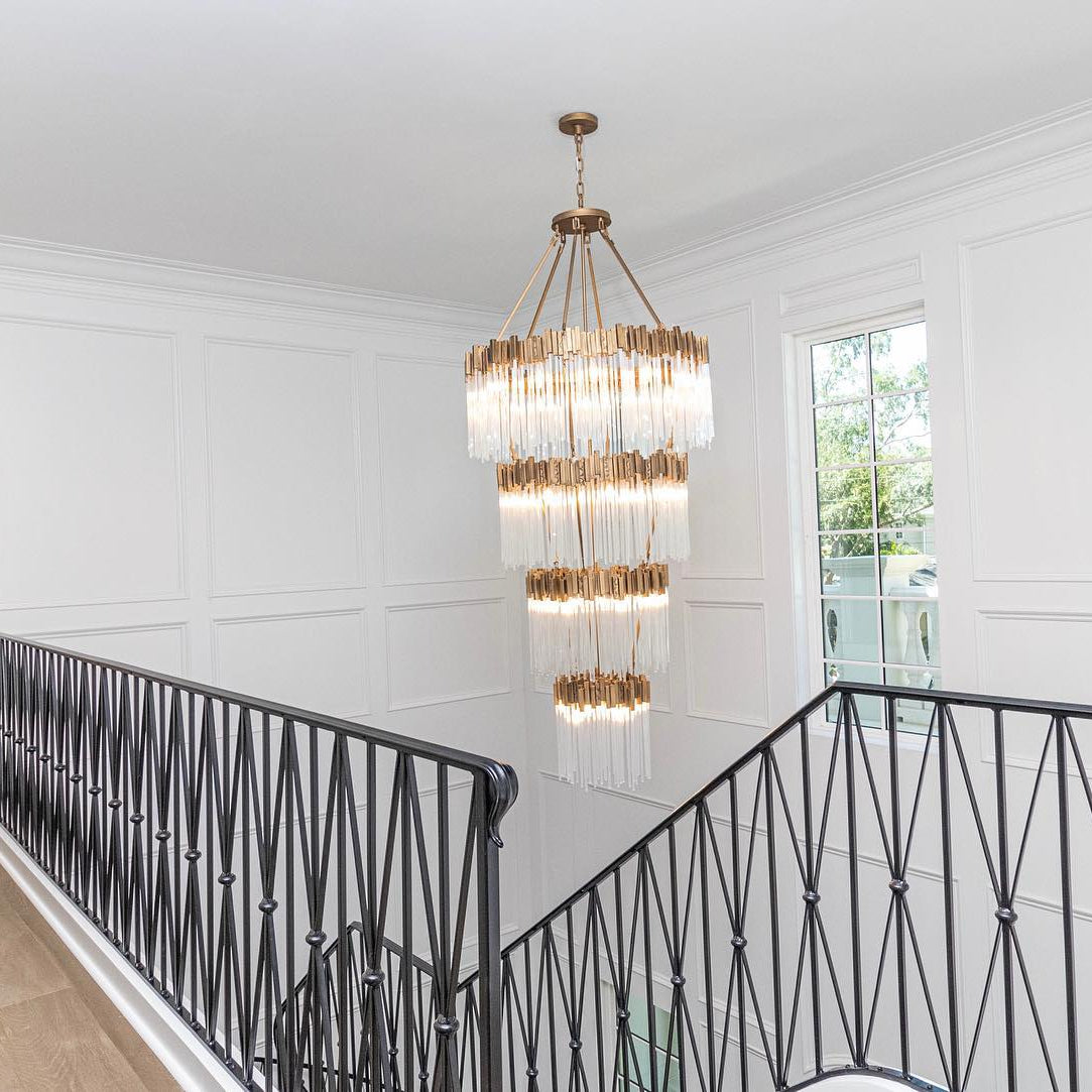 Large Elegant Multi-layers Glam Glass Chandelier for High-ceiling Staircase/Entryway/Living/meeting Room-Chandeliers, Dining Room-Blushlighting-Blushlighting