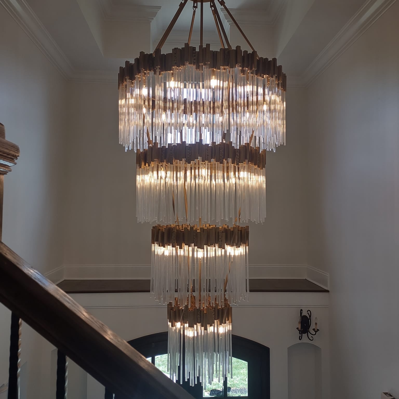 Large Elegant Multi-layers Glam Glass Chandelier for High-ceiling Staircase/Entryway/Living/meeting Room-Chandeliers, Dining Room-Blushlighting-Blushlighting