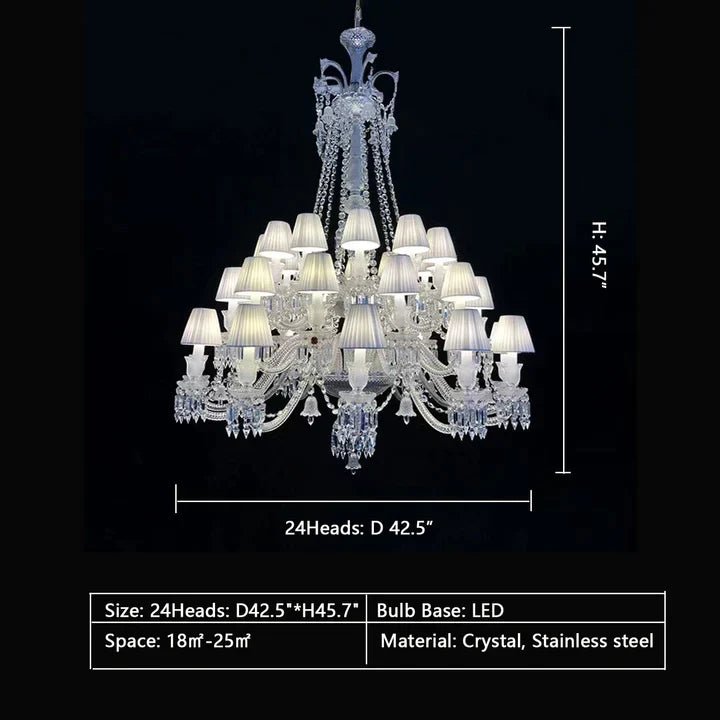 Large Light Luxury Classic Tiered Crystal Candle shaded Chandelier for High-ceiling Rooms/Living Room-Chandeliers-Blushlighting-Blushlighting