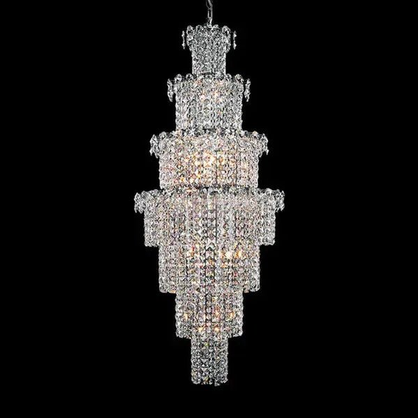 Large Multi - pieces Crystal Chandelier Stylish Ceiling Light Fixture For Foyer Living Room Staircase - D23.6"*H70.9"Blushlighting