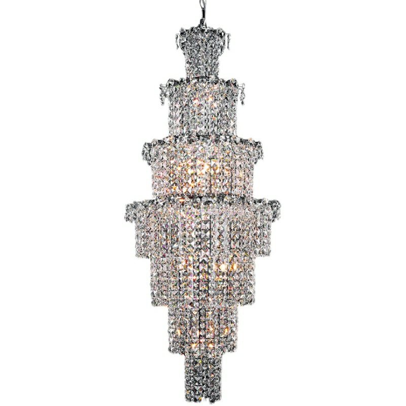 Large Multi-pieces Crystal Chandelier Stylish Ceiling Light Fixture For Foyer Living Room Staircase-Chandeliers-Blushlighting-Blushlighting