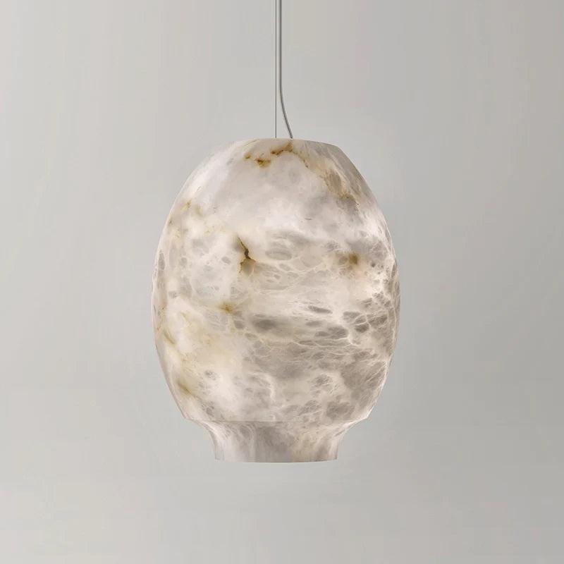 Larry Alabaster Lantern Bedside Pendant Light-Pendant Light-Small-Blushlighting