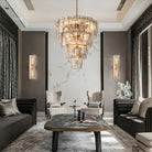 Lattic Glass Tiered Round Chandelier 36'' 47''-Blushlighting