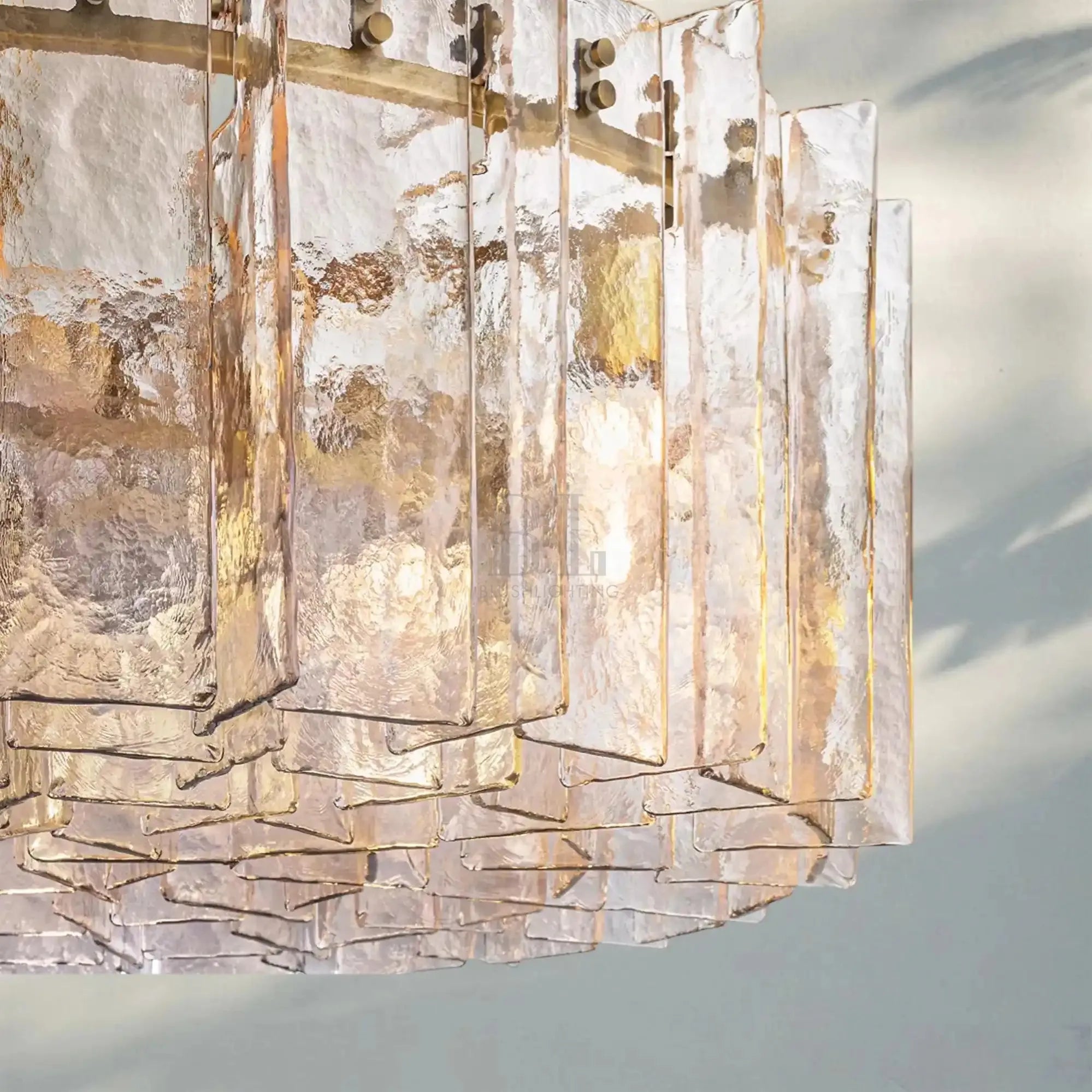 Lattic Smoke Glass Round Chandelier 36'' 48''-