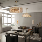 Lattic Clear/Smoke Class Square Chandelier 37'' For living room-Blushlighting