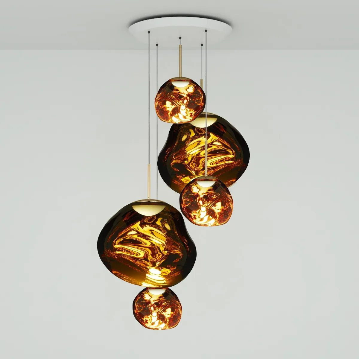 Lava Chandelier Villa Loft Duplex Stairwell Pendant Light - Gold5 Balls - Style ABlushlighting