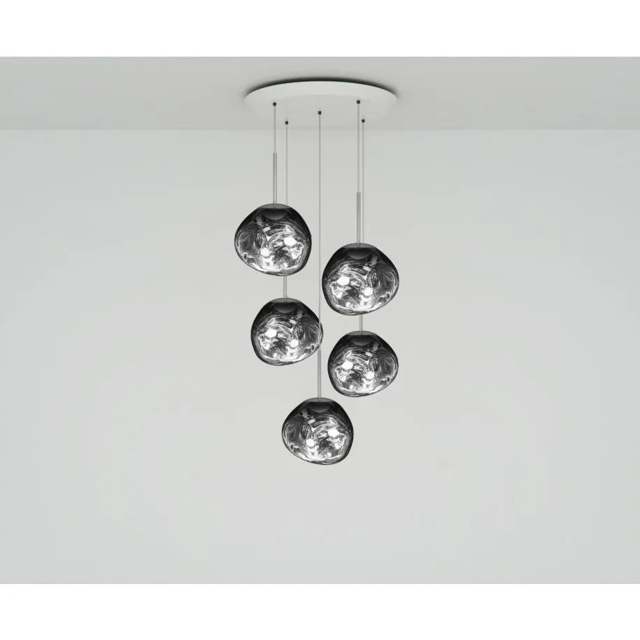 Lava Chandelier Villa Loft Duplex Stairwell Pendant Light - Silver5 Balls - Style BBlushlighting