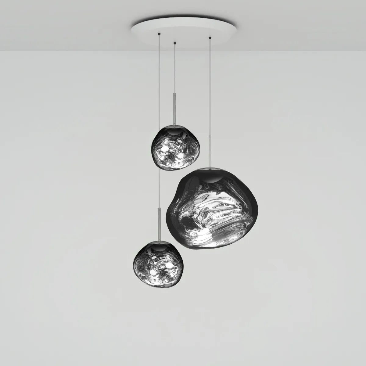 Lava Chandelier Villa Loft Duplex Stairwell Pendant Light - Silver3 BallsBlushlighting