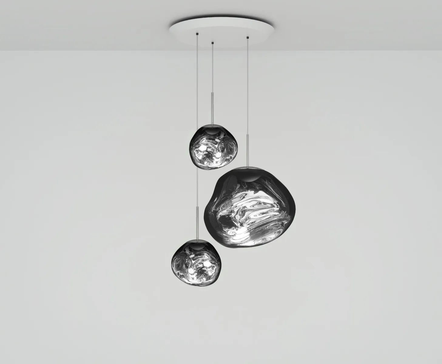 Lava Chandelier Villa Loft Duplex Stairwell Pendant Light - Silver3 BallsBlushlighting