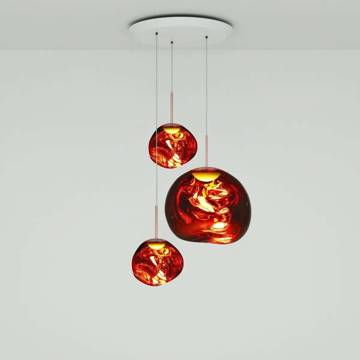 Lava Chandelier Villa Loft Duplex Stairwell Pendant Light - Rose Gold3 BallsBlushlighting