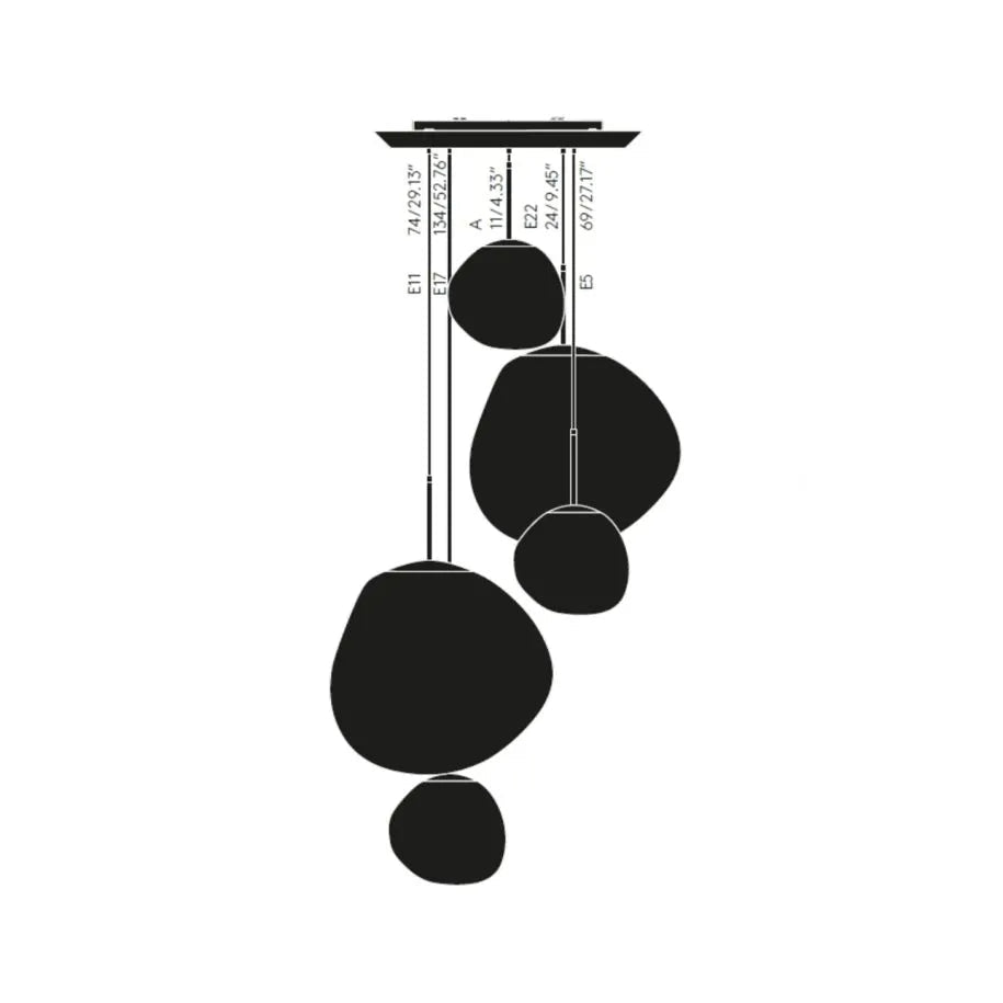 Lava Chandelier Villa Loft Duplex Stairwell Pendant Light - Gold5 Balls - Style ABlushlighting