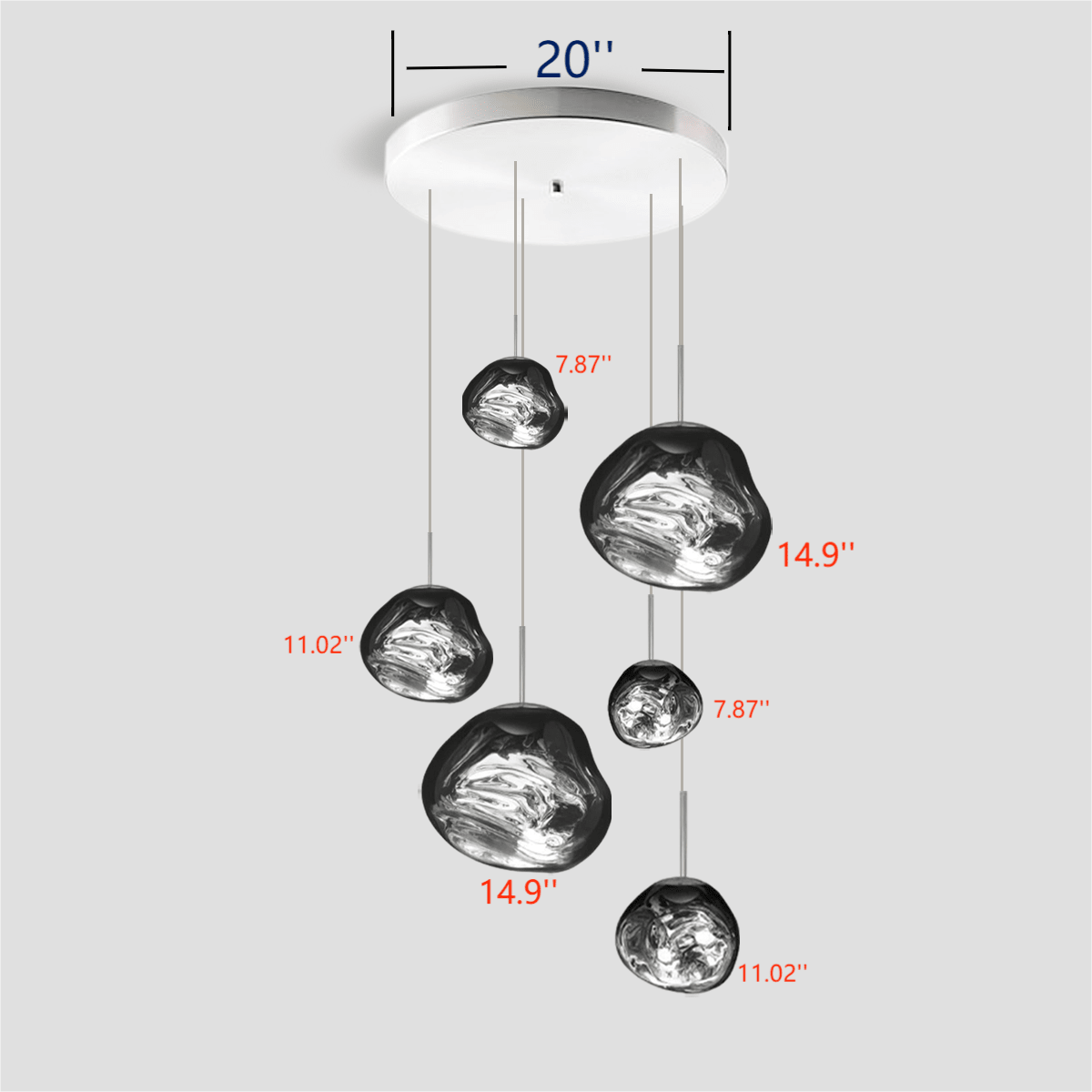 Lava Chandelier Villa Loft Duplex Stairwell Pendant Light - Gold6 BallsBlushlighting