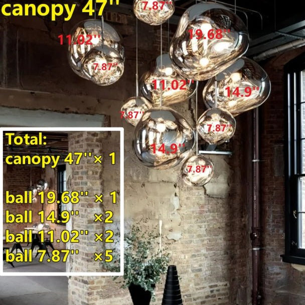 Lava Chandelier Villa Loft Duplex Stairwell Pendant Light - Rose Gold5 Balls - Style ABlushlighting