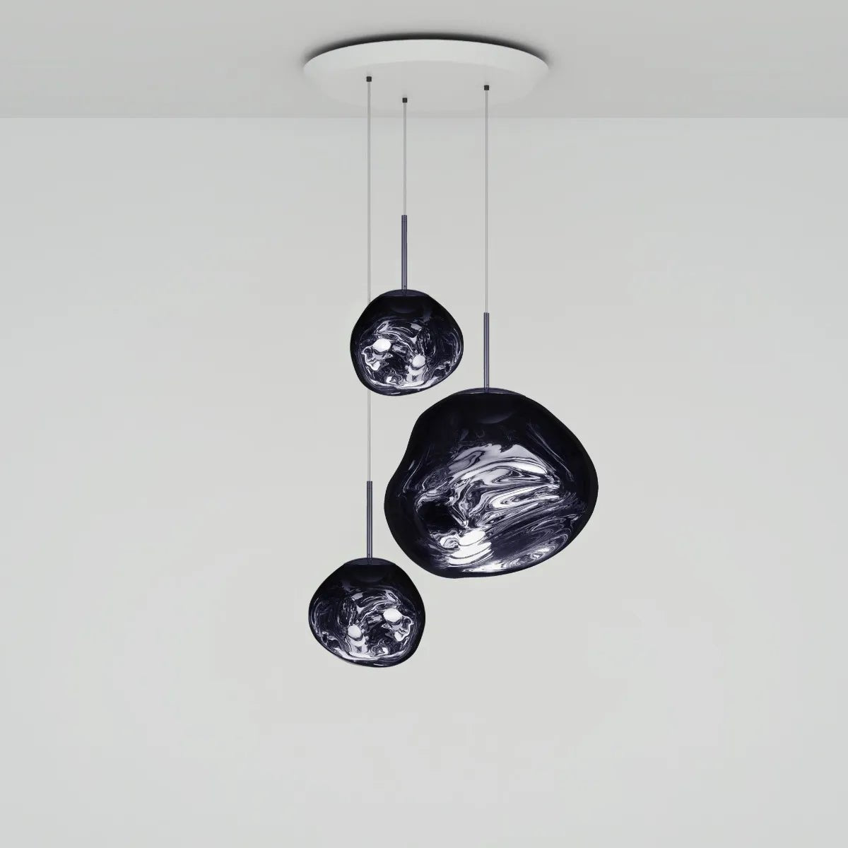 Lava Chandelier Villa Loft Duplex Stairwell Pendant Light - Smokey Gray3 BallsBlushlighting