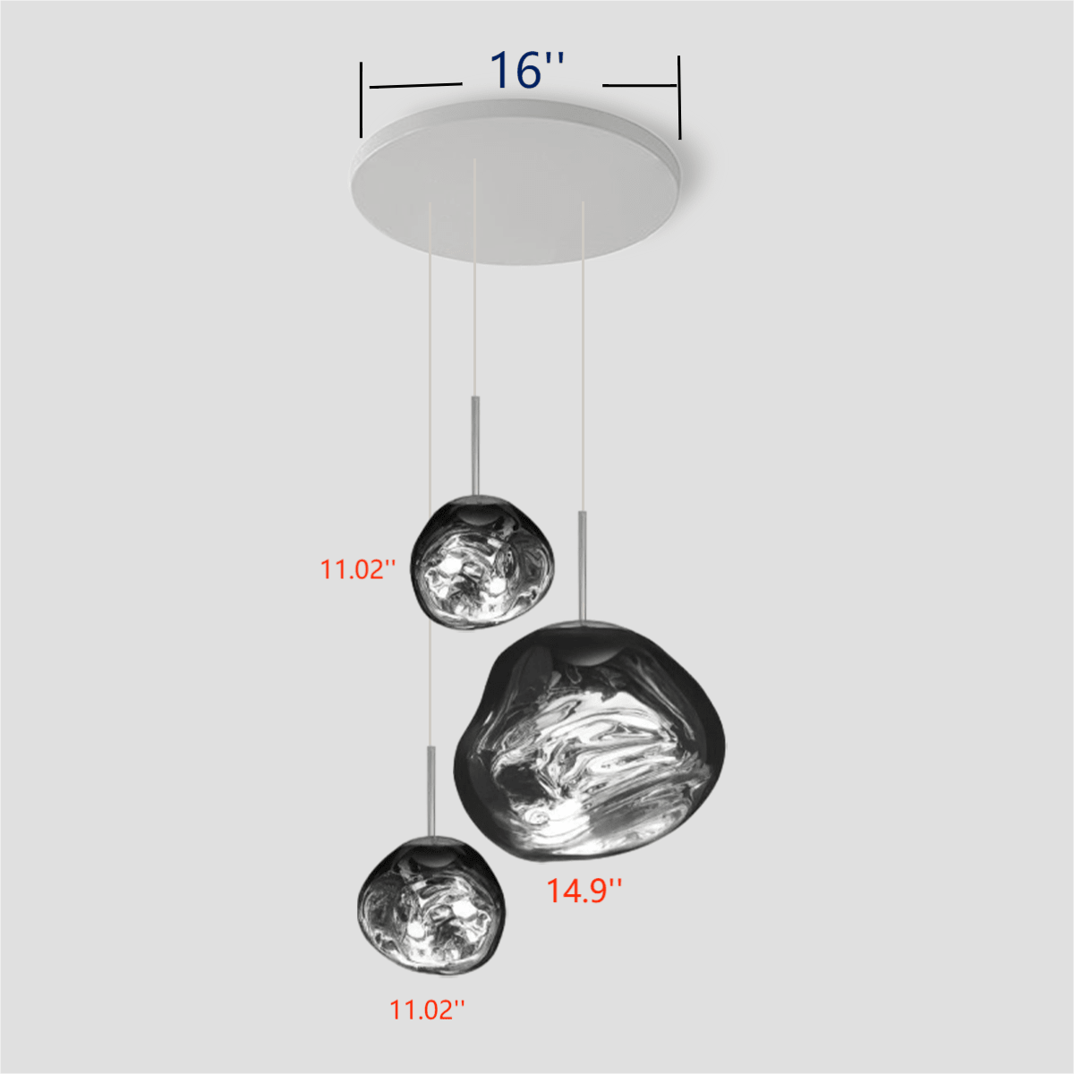 Lava Chandelier Villa Loft Duplex Stairwell Pendant Light - Blue3 BallsBlushlighting