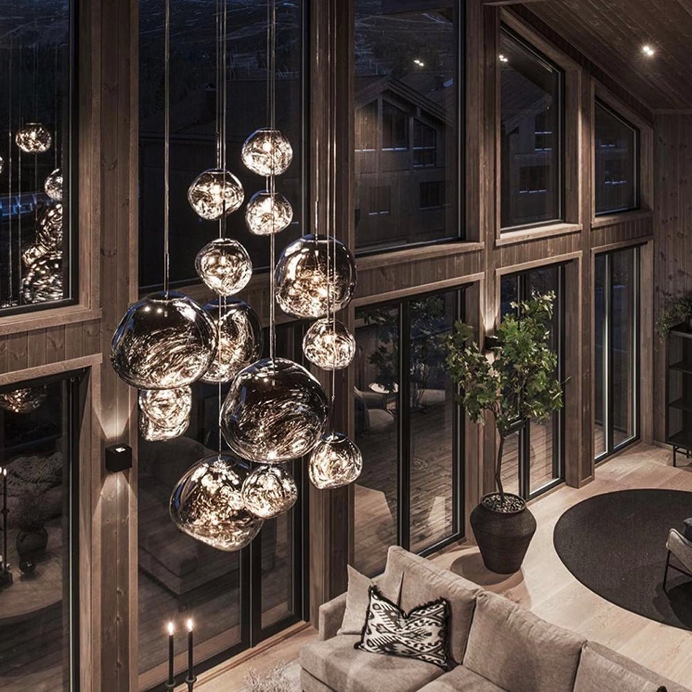 Lava Chandelier Villa Loft Duplex Stairwell Pendant Light - Gold1 Ball - DIA 7.87'' / 20cmBlushlighting