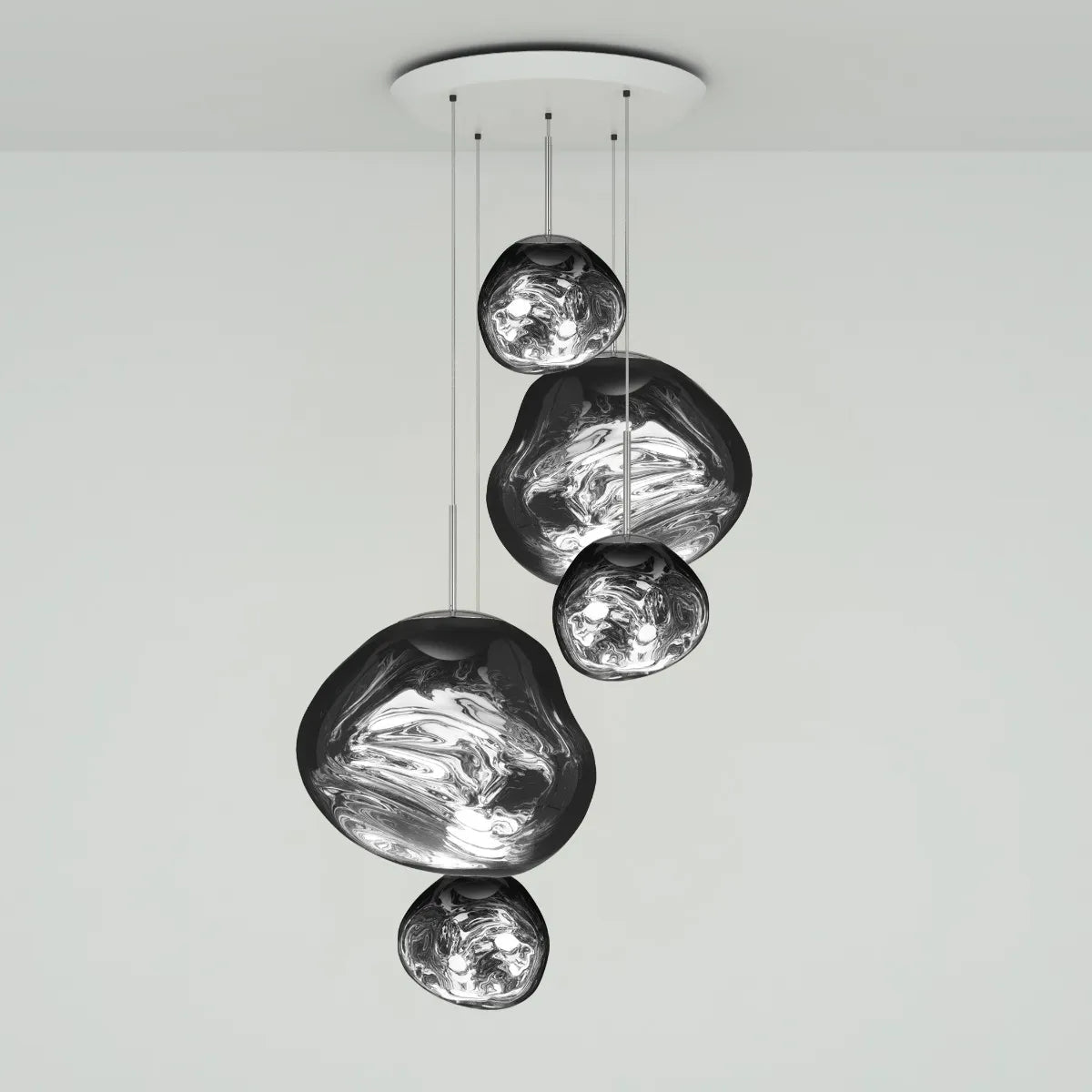 Lava Chandelier Villa Loft Duplex Stairwell Pendant Light - Silver5 Balls - Style ABlushlighting