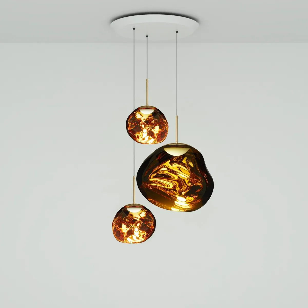 Lava Chandelier Villa Loft Duplex Stairwell Pendant Light - Gold3 BallsBlushlighting