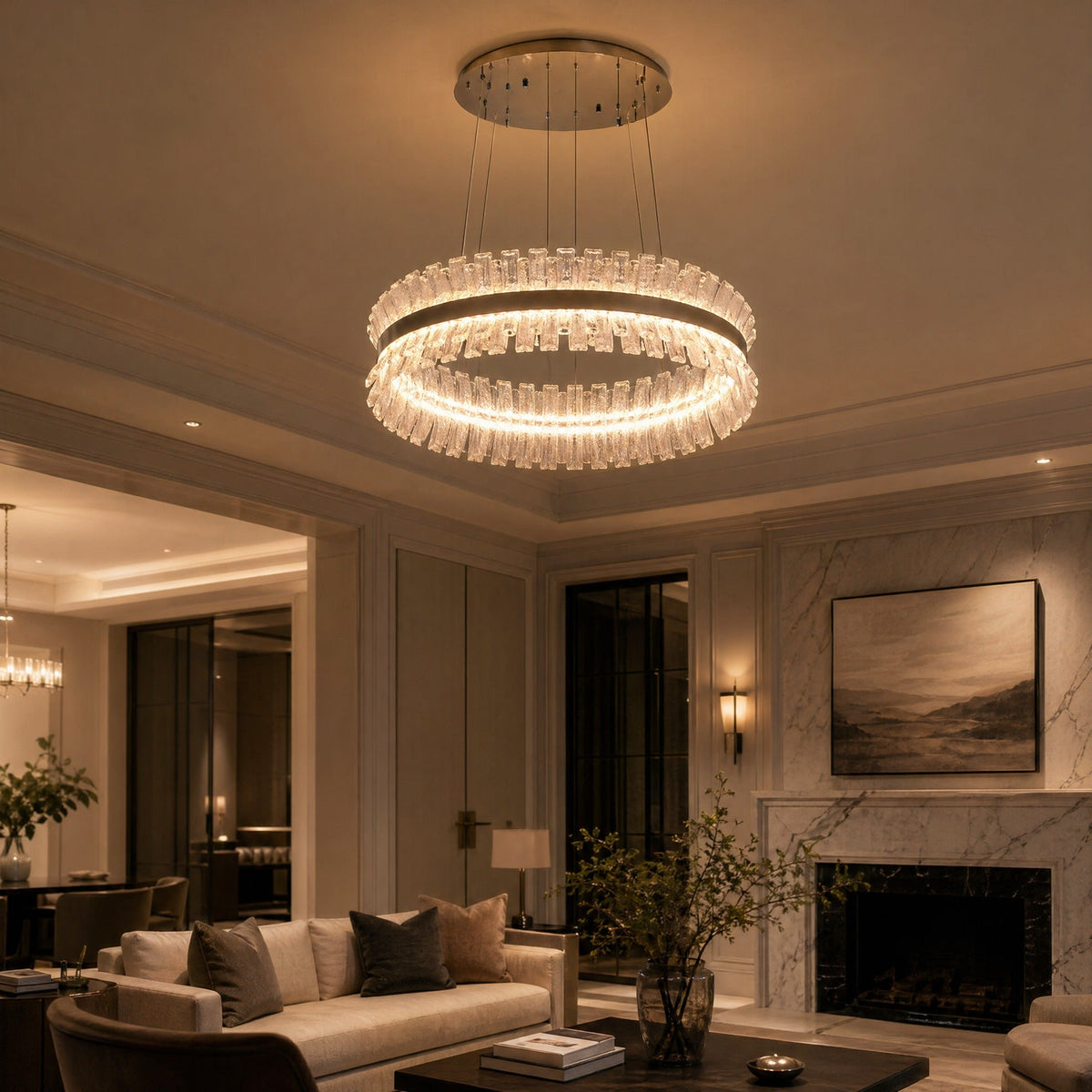 Lawson Contemporary Chandelier Dining Room 39" - Ø23.6" × H8.7" (Ø60 × H22 cm)Blushlighting