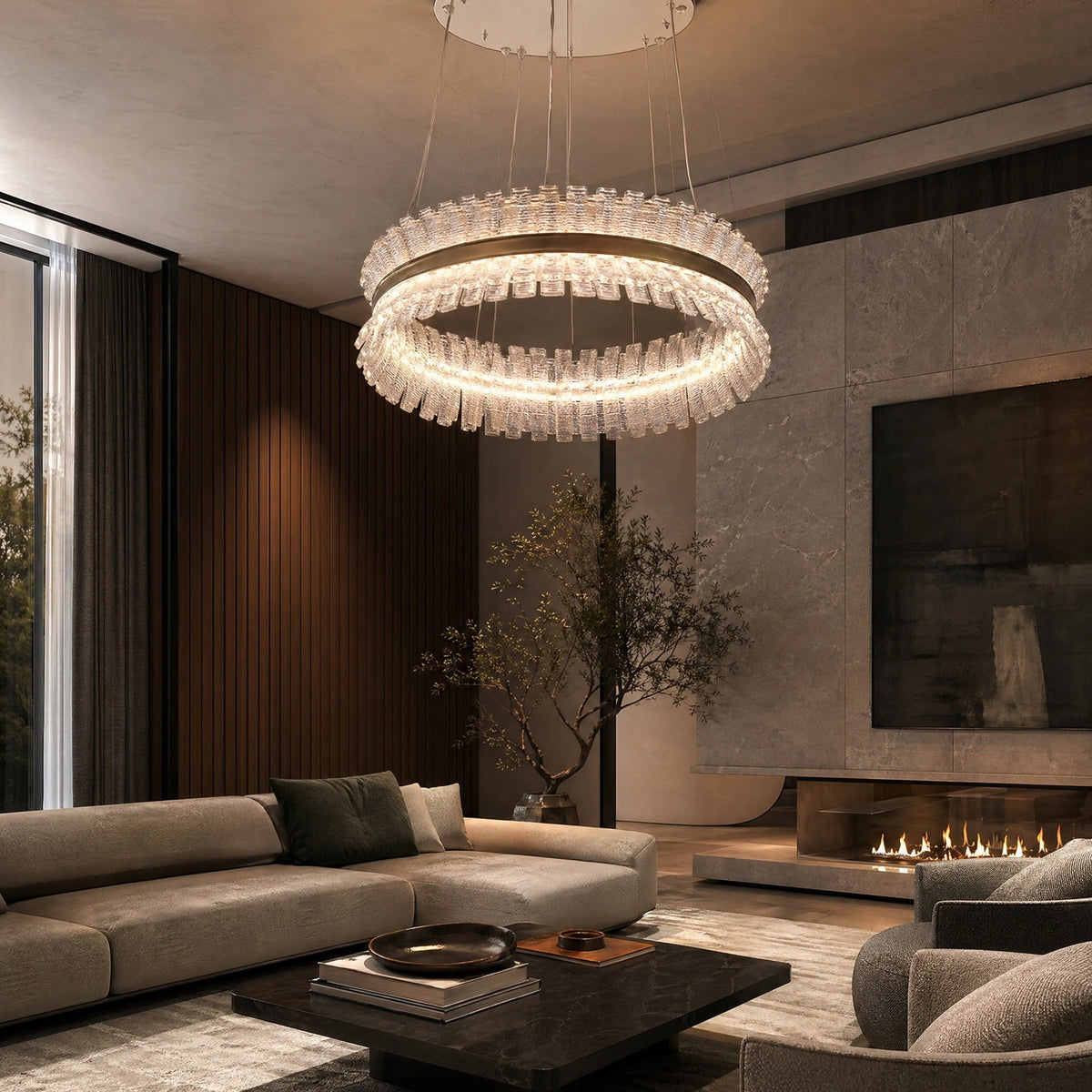 Lawson Contemporary Chandelier Dining Room 39" - Ø23.6" × H8.7" (Ø60 × H22 cm)Blushlighting