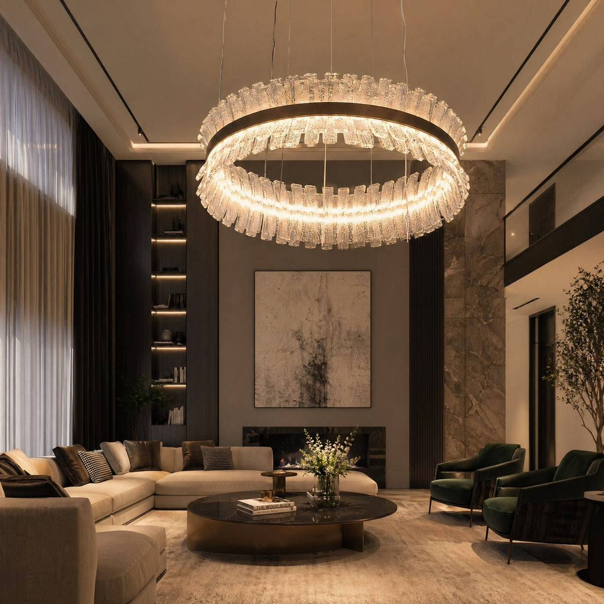 Lawson Contemporary Chandelier Dining Room 39" - Ø23.6" × H8.7" (Ø60 × H22 cm)Blushlighting