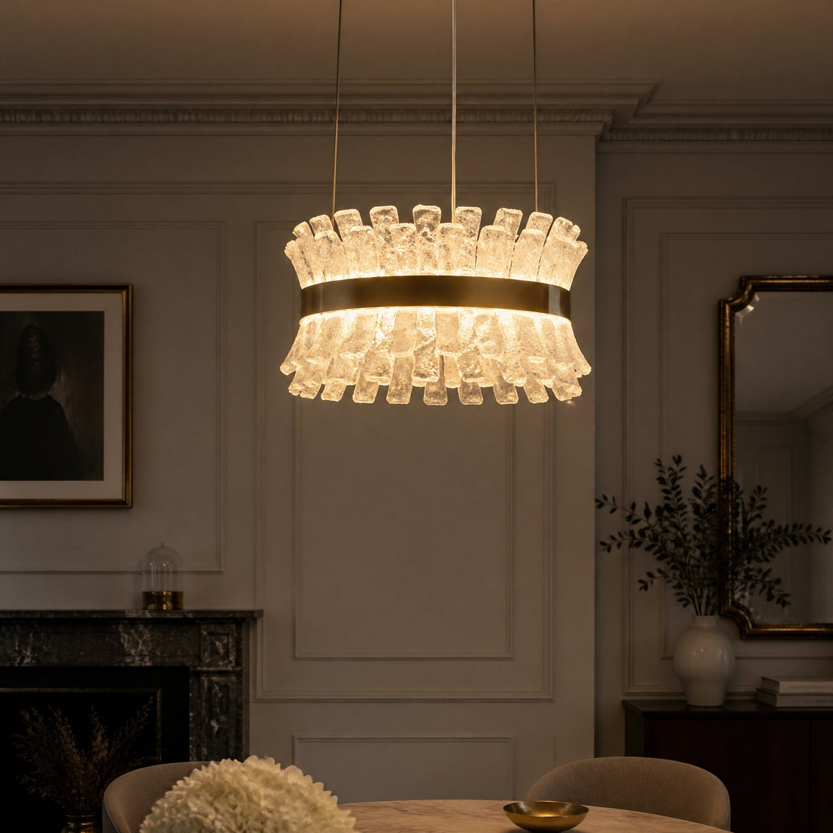 Lawson Contemporary Chandelier Dining Room 39" - Ø31.5" × H8.7" (Ø80 × H22 cm)Blushlighting