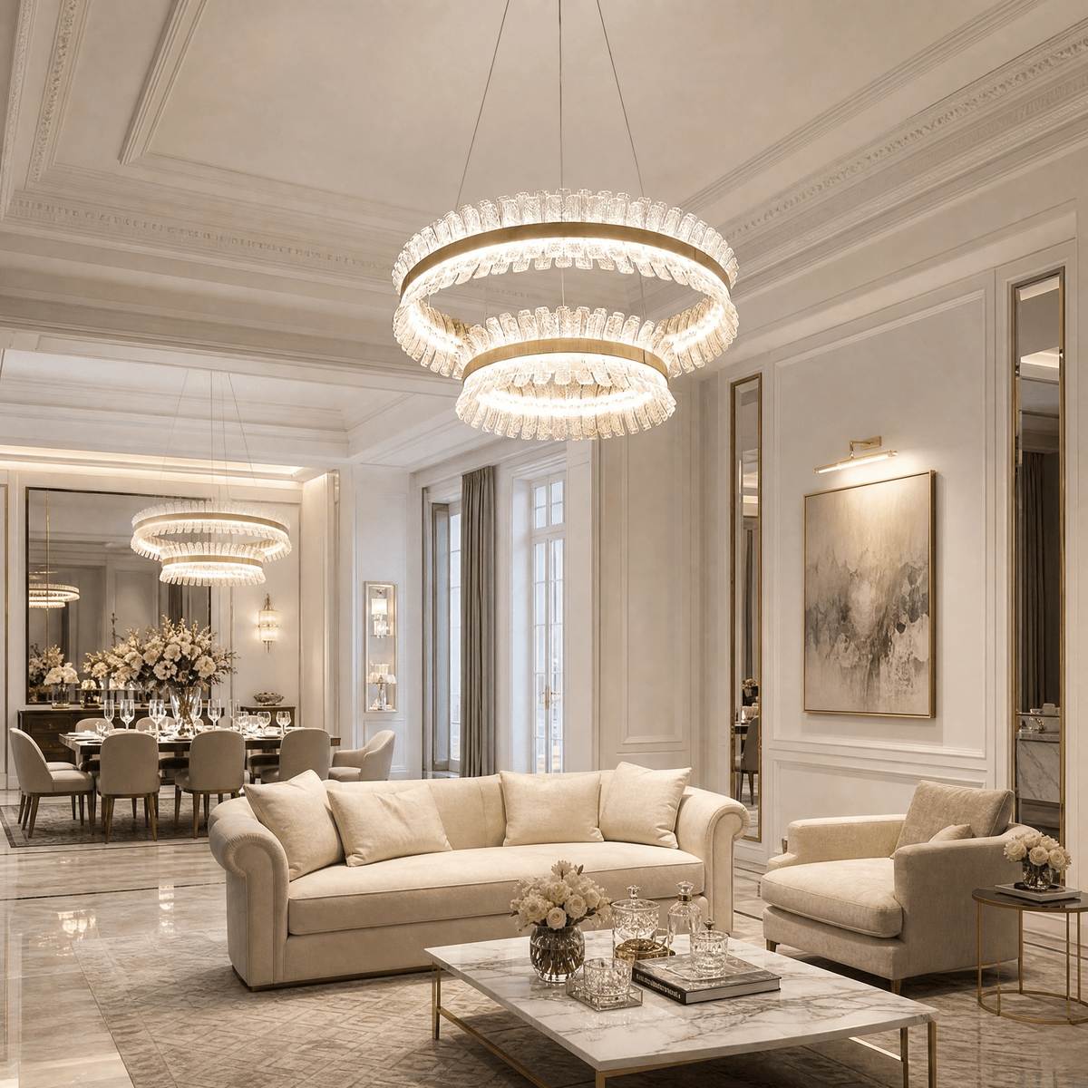 Lawson Modern Living Room Chandelier 31" - Ø31.5"+Ø17.3" × H15.7" (Ø80+Ø44 × H40 cm)Blushlighting