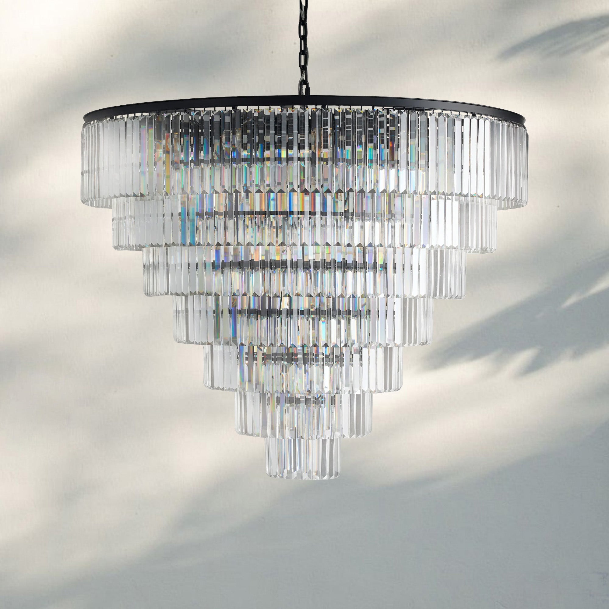 Layland Tiered Round Chandelier-7-Tier 60″ W-Bronze-