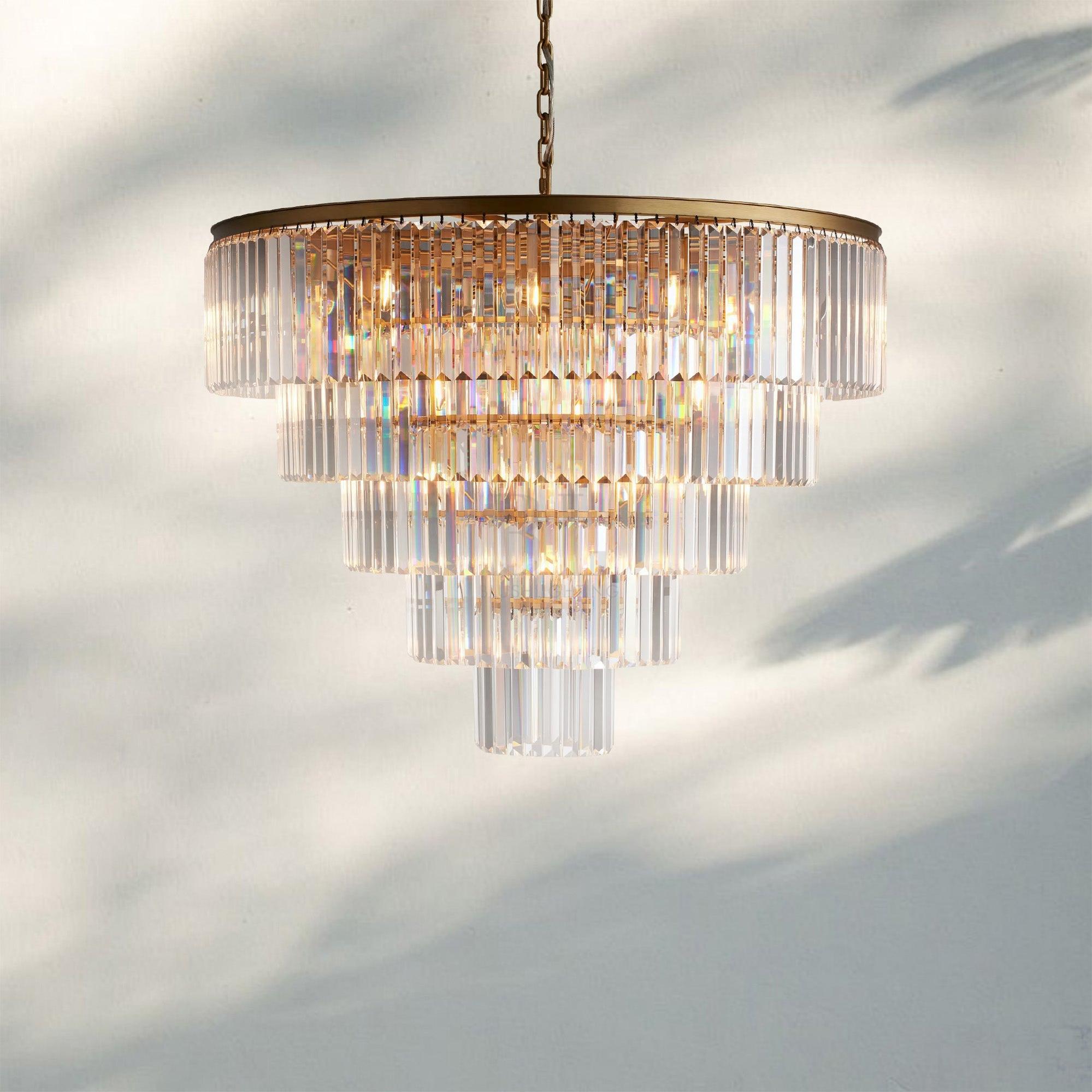 Layland Tiered Round Chandelier-5-Tier 48″ W-Brass-