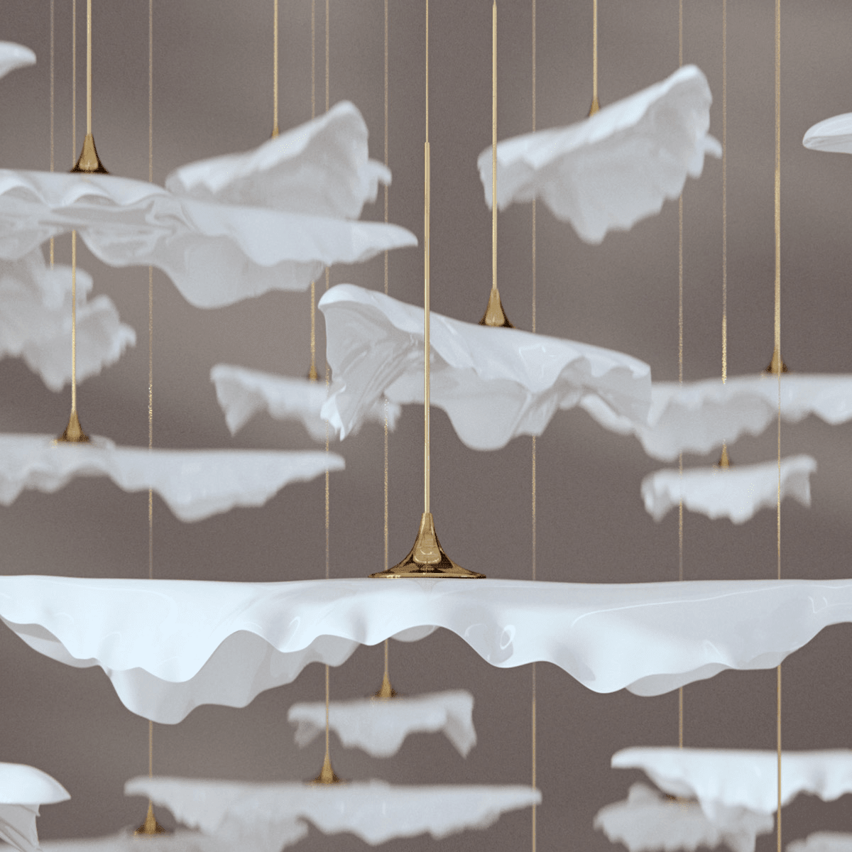 Leaf Twisted Sculptural Customize Chandelier - Support Customized DrawingsBlushlighting