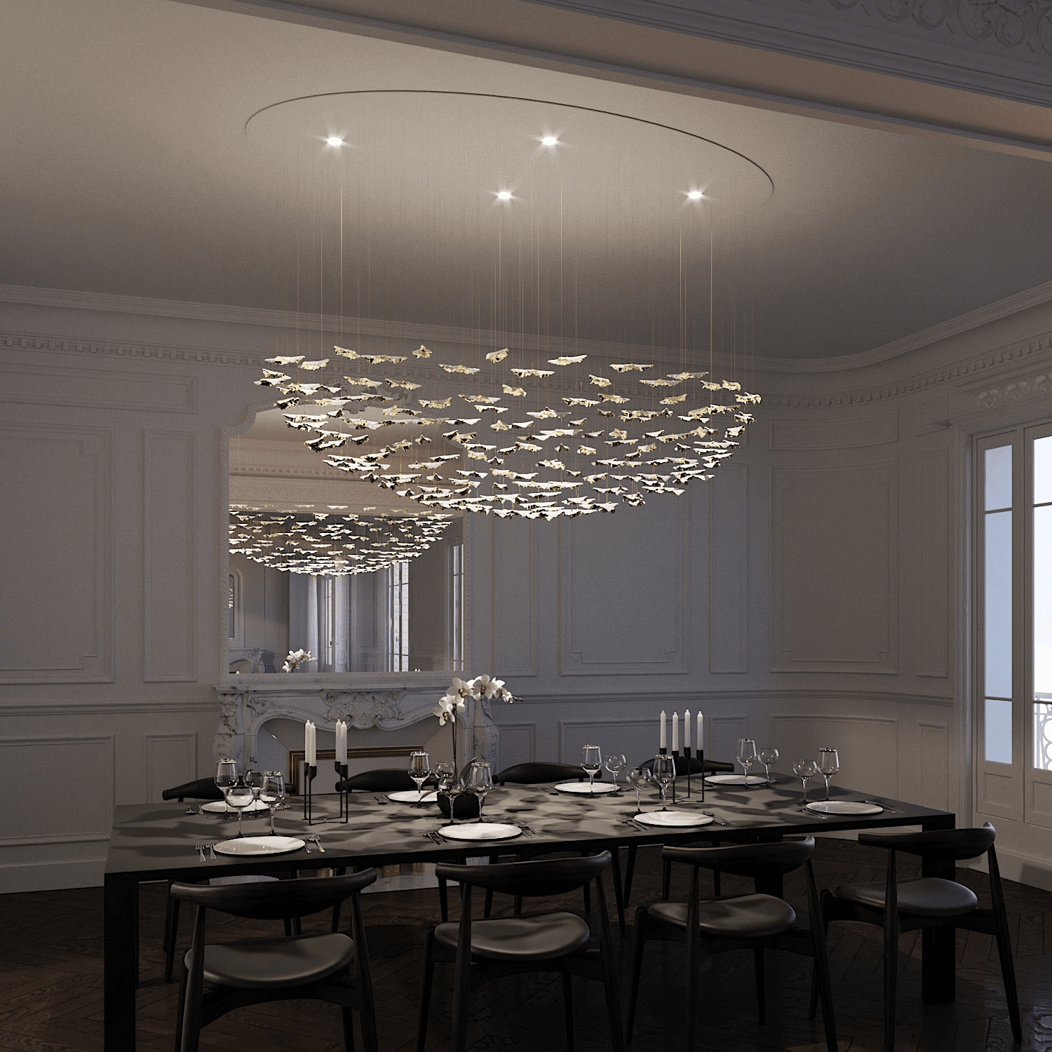 Leaf Twisted Sculptural Customize Chandelier - Support Customized DrawingsBlushlighting