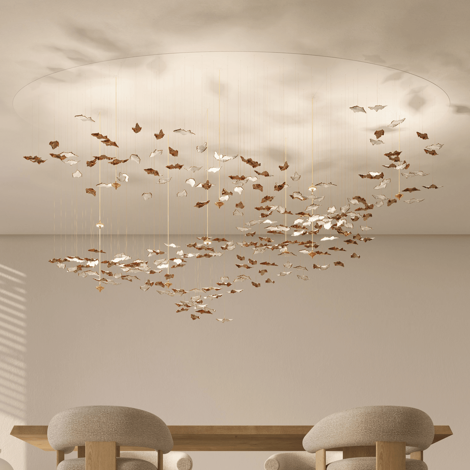 Leaf Twisted Sculptural Customize Chandelier - Support Customized DrawingsBlushlighting