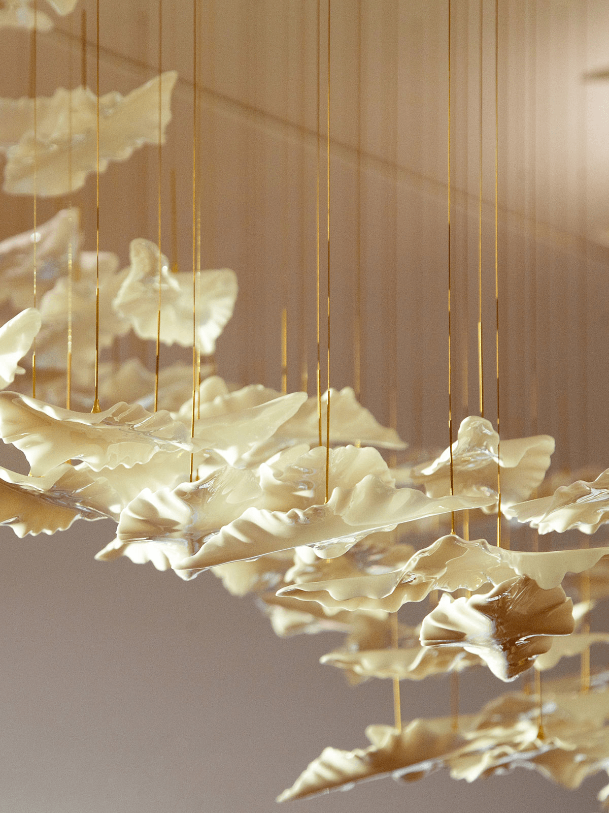 Leaf Twisted Sculptural Customize Chandelier - Support Customized DrawingsBlushlighting