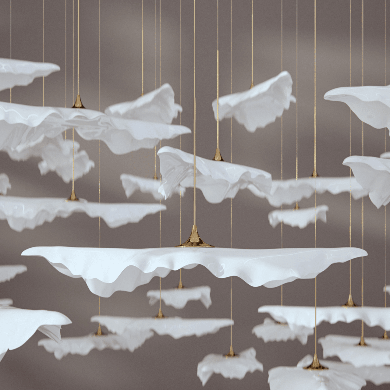 Leaf Twisted Sculptural Customize Chandelier - Support Customized DrawingsBlushlighting