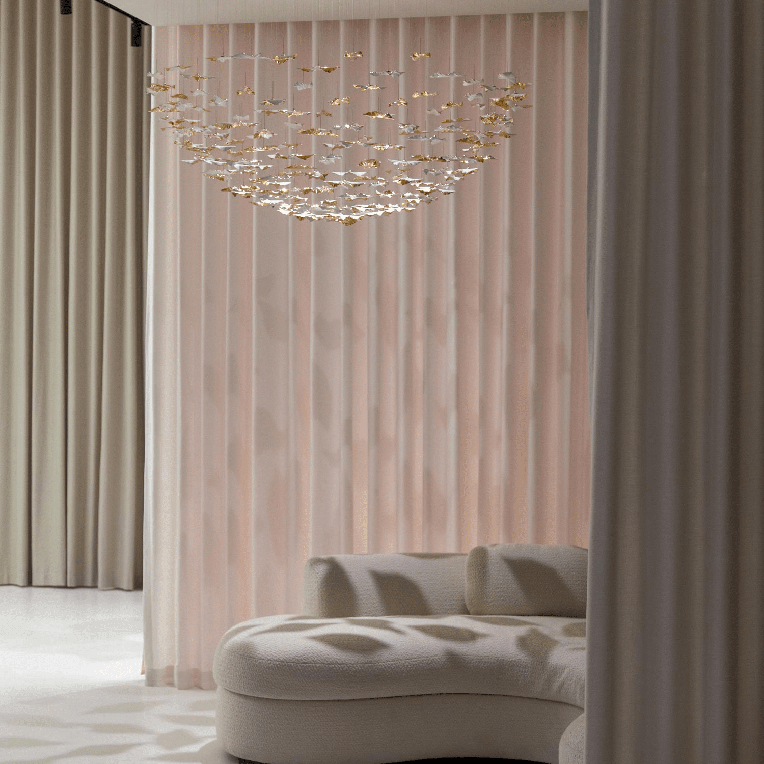 Leaf Twisted Sculptural Customize Chandelier - Support Customized DrawingsBlushlighting
