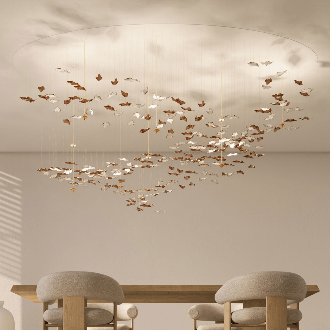 Leaf Twisted Sculptural Customize Chandelier - Support Customized DrawingsBlushlighting