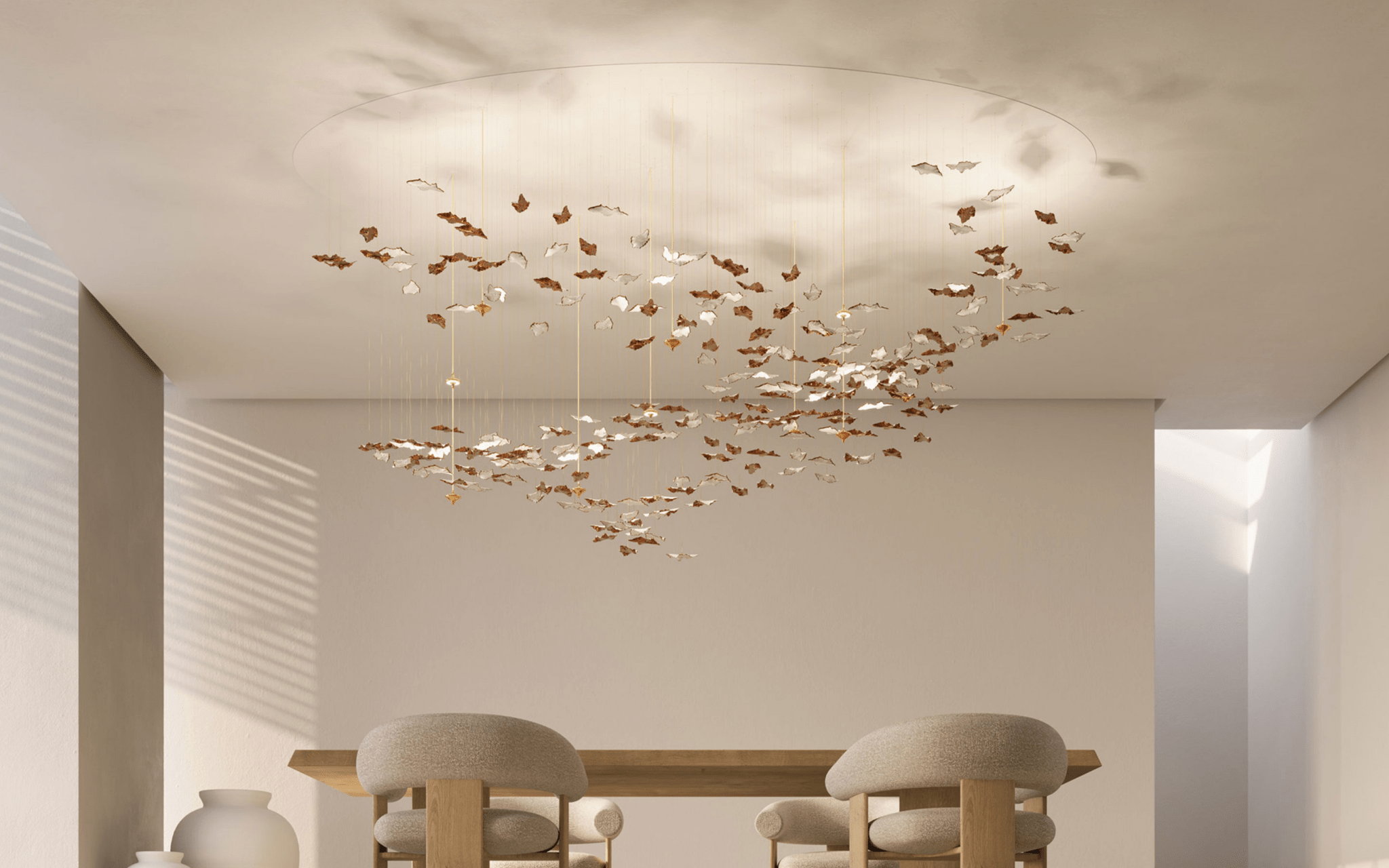 Leaf Twisted Sculptural Customize Chandelier - Support Customized DrawingsBlushlighting