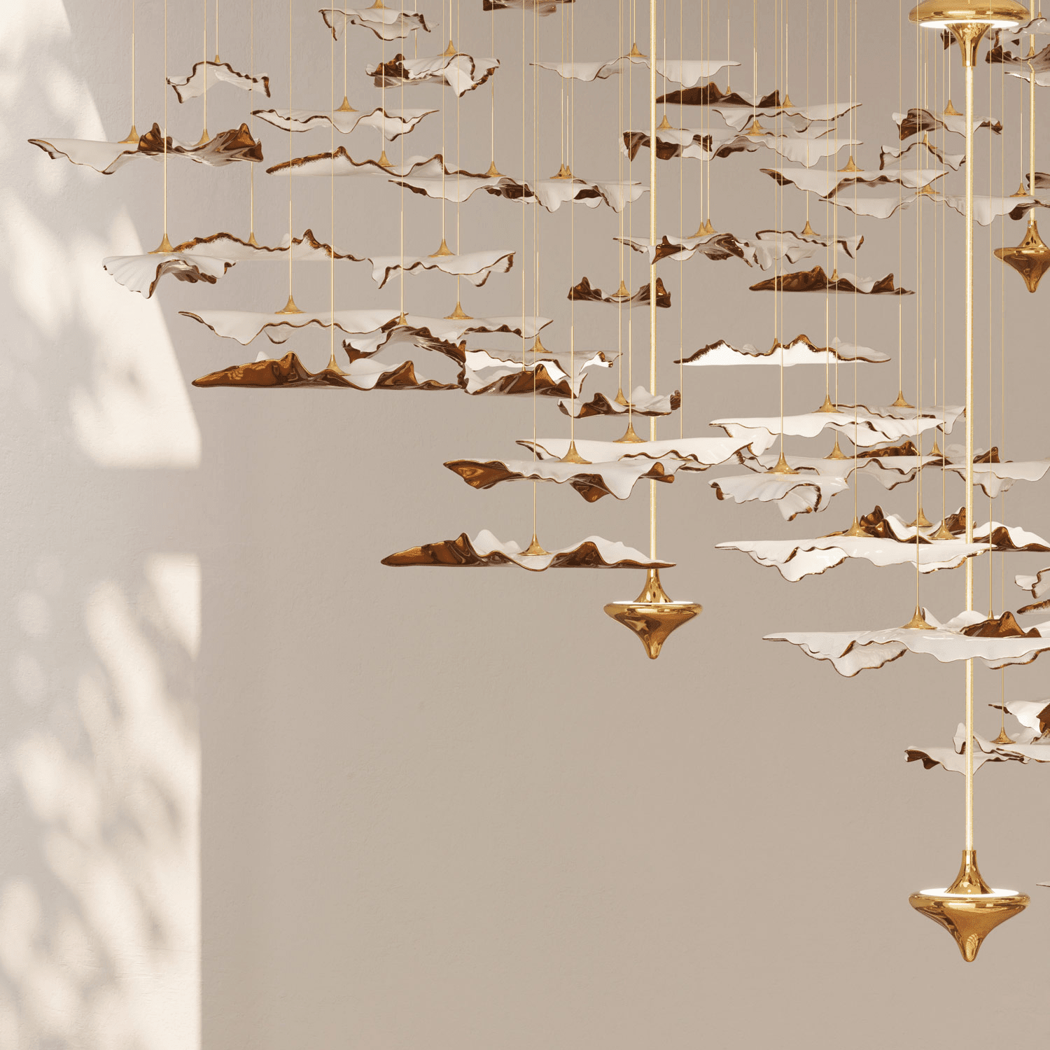 Leaf Twisted Sculptural Customize Chandelier - Support Customized DrawingsBlushlighting