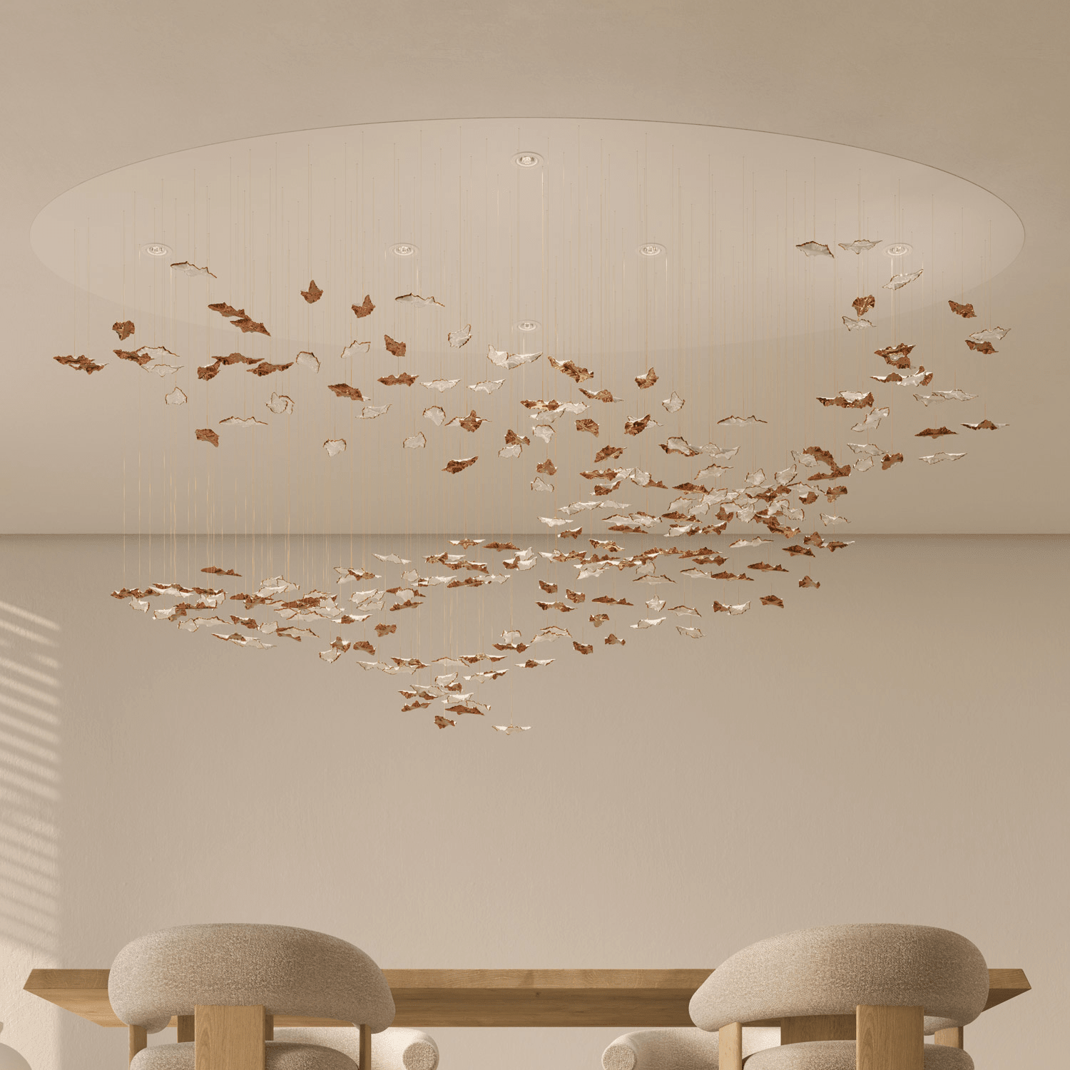 Leaf Twisted Sculptural Customize Chandelier - Support Customized DrawingsBlushlighting