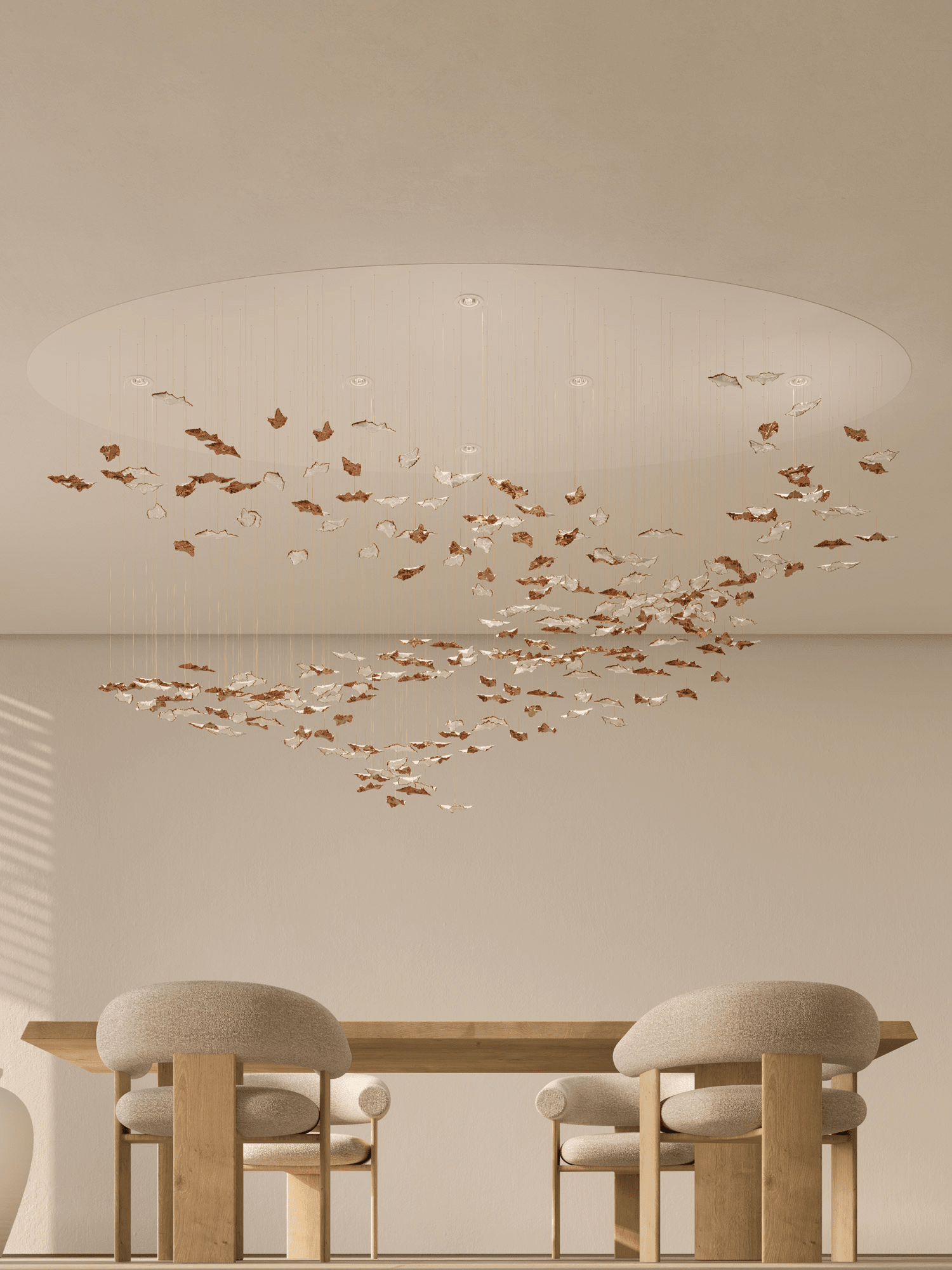 Leaf Twisted Sculptural Customize Chandelier - Support Customized DrawingsBlushlighting