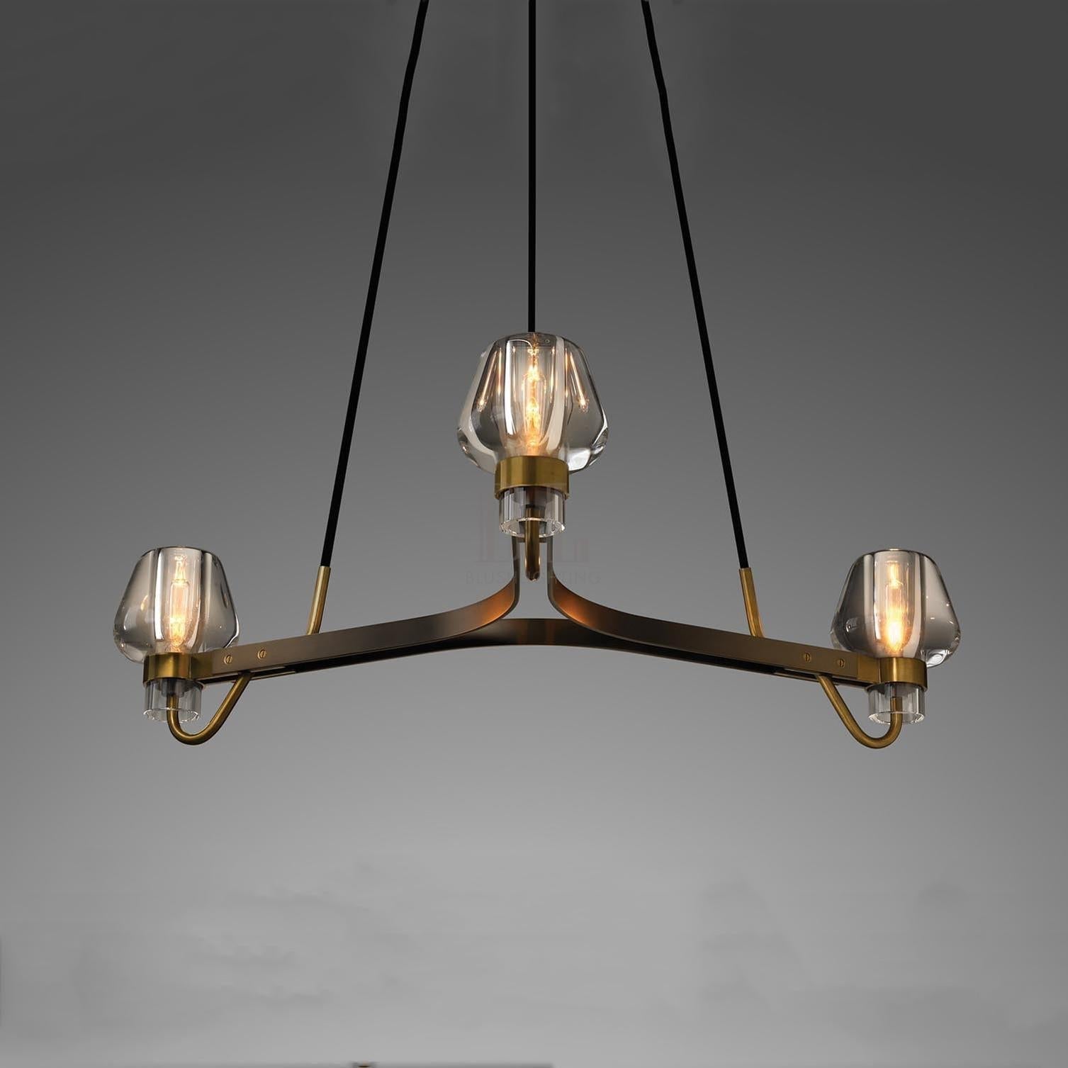 Letitia Crystal Chandelier 3 Light - Blushlighting