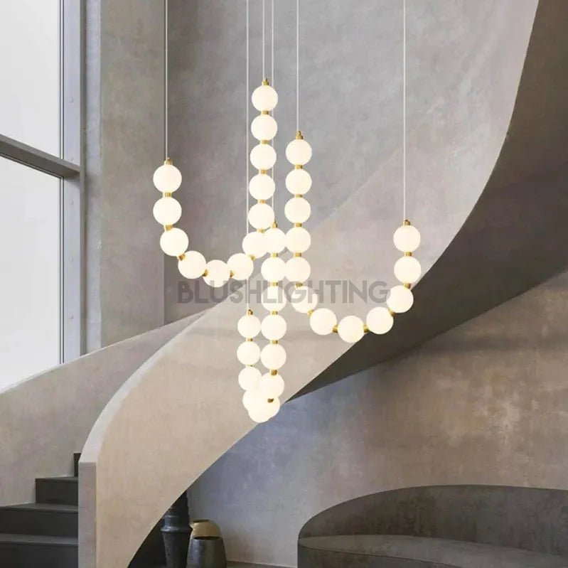 Lexi Modern Acrylic Orb Chandelier - Remote ControlBlushlighting