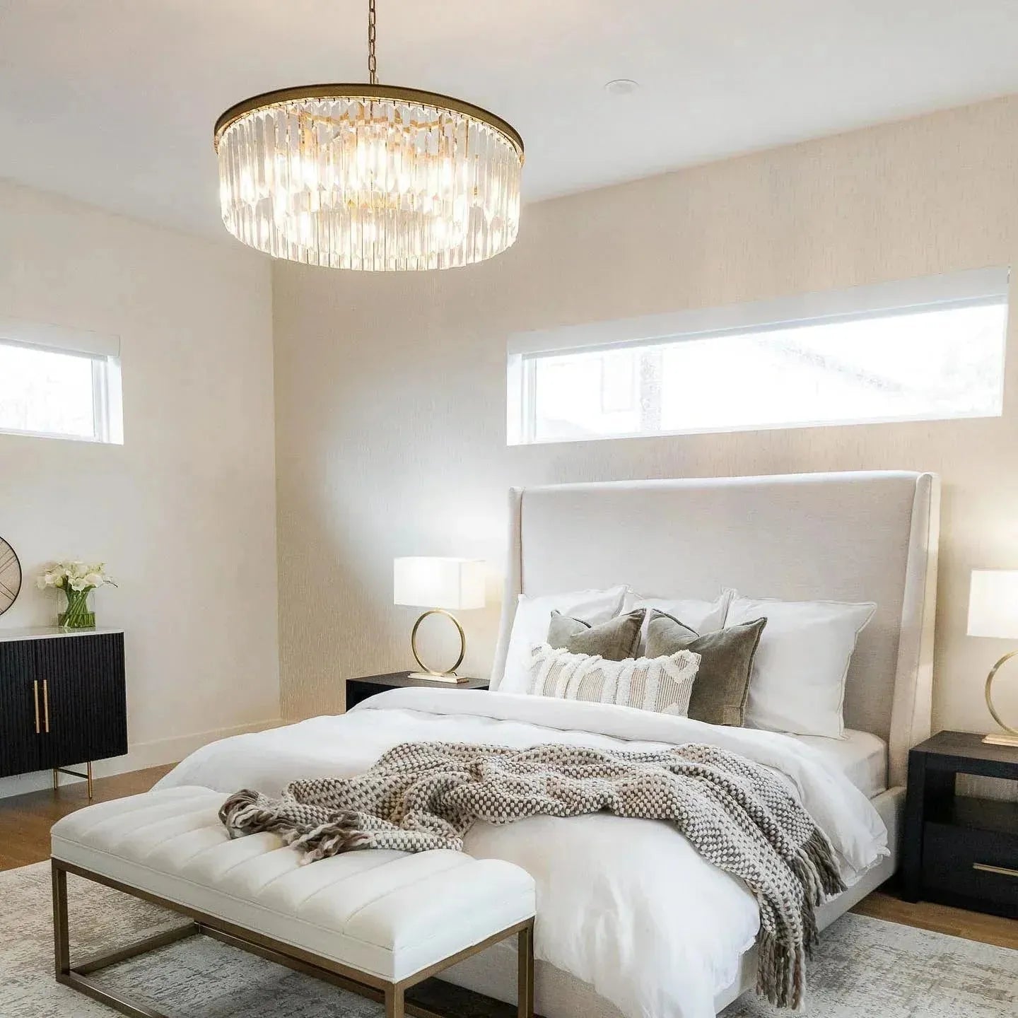 Leyland Crystal Round Chandelier - BrassBlushlighting