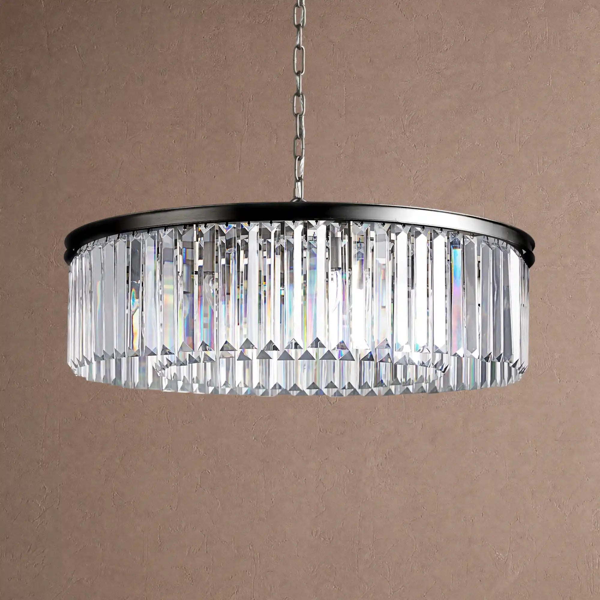 Leyland Crystal Round Chandelier - BlackBlushlighting