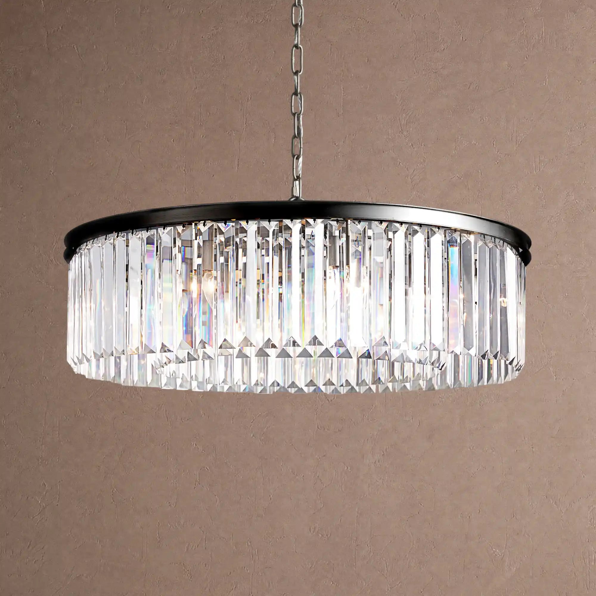 Leyland Crystal Round Chandelier - BlackBlushlighting