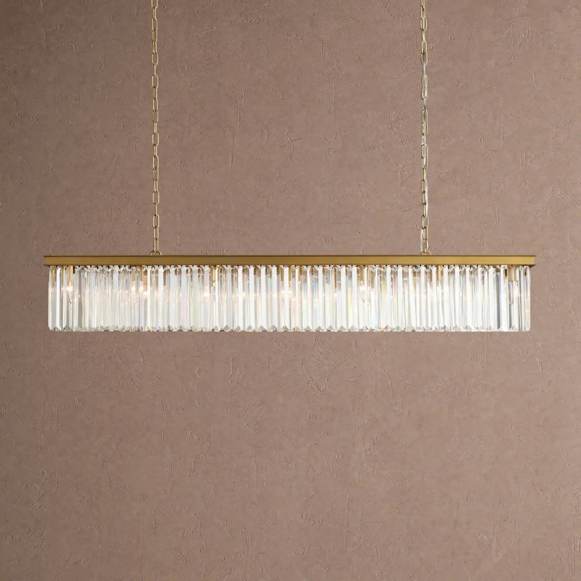 Leyland Rectangular Chandelier 60''72'' - 60''BrassBlushlighting