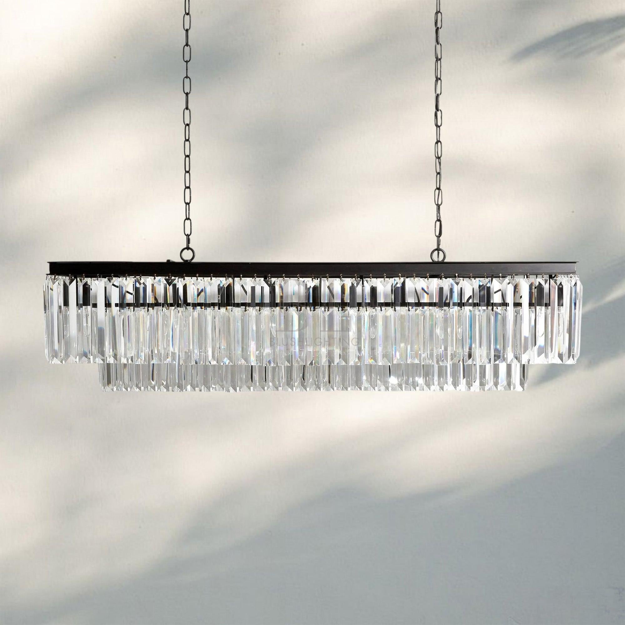 Layland Tiered Rectangular Chandelier-Bronze-