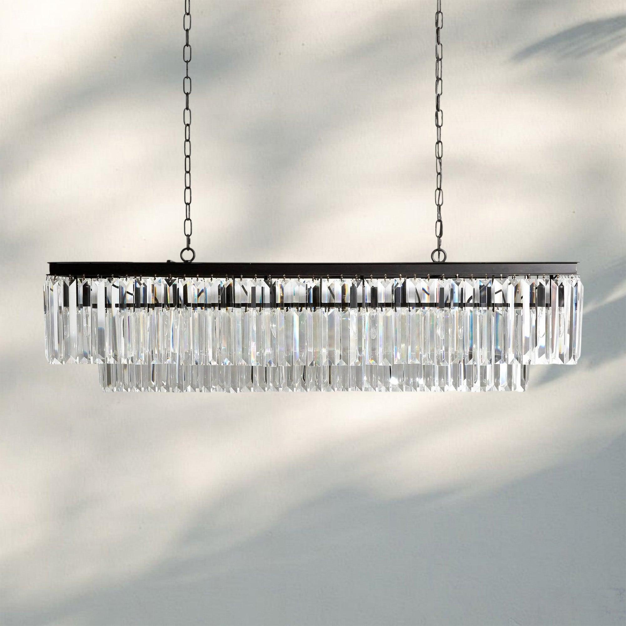 Leyland Tiered Rectangular Chandelier - BronzeBlushlighting