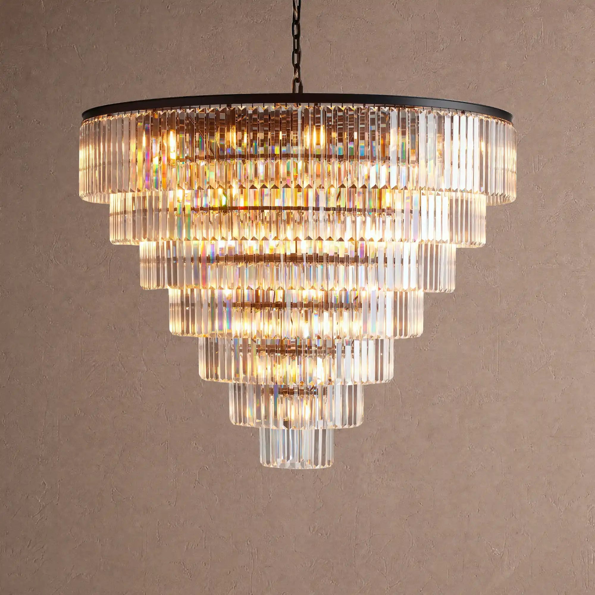Leyland Tiered Round Chandelier - 7-Tier 60″ WBlackBlushlighting